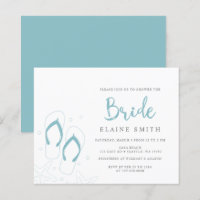 Budget Blue Flip Flops Beach Bridal Shower Invite