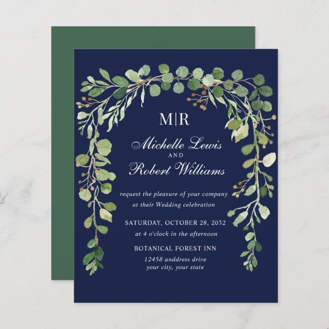 BUDGET Blue FLORAL Arch Summer Spring wedding (Front/Back)