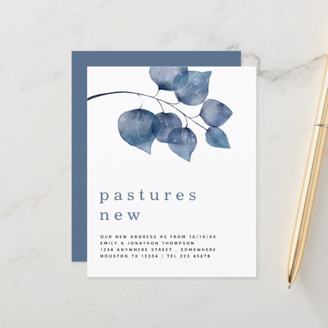 Budget Blue Foliage Moving New Address Details (Front/Back In Situ)