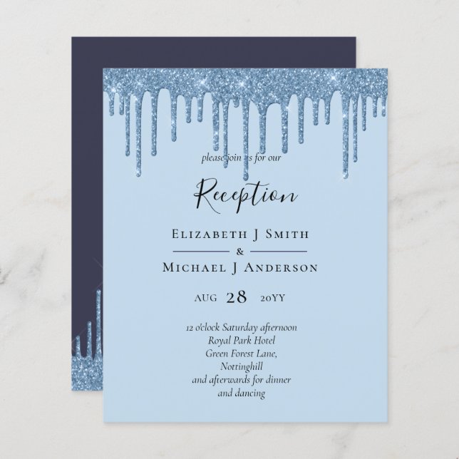 BUDGET Blue Glitter Wedding Reception (Front/Back)