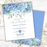 Budget Blue Hydrangeas Floral Wedding Invitation<br><div class="desc">Budget blue periwinkle hydrangeas watercolor floral wedding invitation. Customise names,  dates,  and information.</div>