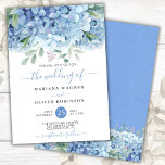 Budget Blue Hydrangeas Floral Wedding Invitation Flyer<br><div class="desc">Budget blue periwinkle hydrangeas watercolor floral wedding invitation. Customize names,  dates,  and information.</div>