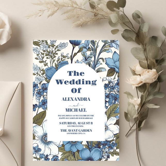 Budget Blue Periwinkle Wildflowers Wedding Flyer (Creator Uploaded)