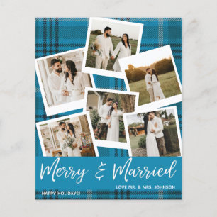 Budget Blue Plaid Multi Photo Married & Merry Flyer