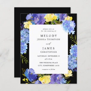 Budget Blue Purple & Yellow Floral Wedding - Black