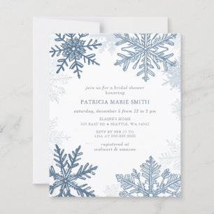Budget Blue Snowflakes Winter Bridal Shower