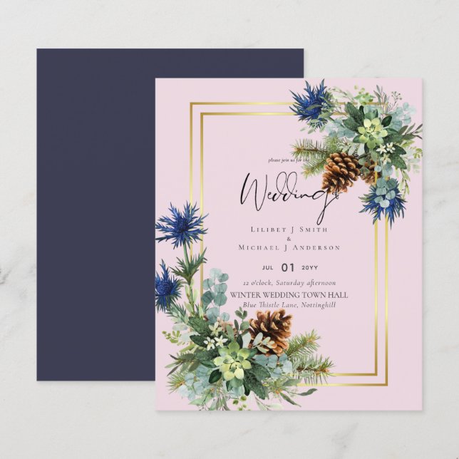 BUDGET  Blue Thistle Eucalyptus Wedding Wonderland (Front/Back)
