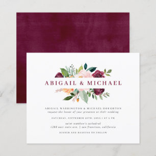 Budget Blush & Burgundy Watercolor Bouquet Wedding