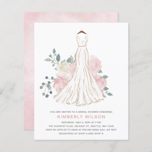 Budget Blush Floral Wedding Dress Bridal Shower