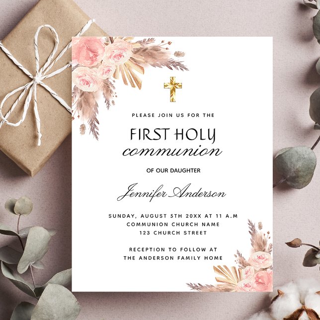 Budget blush pampas grass rose first communion (Creator Uploaded)