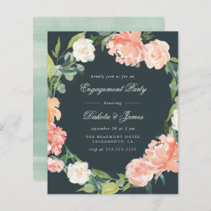 Budget Blush Peonies & Eucalyptus Engagement Party