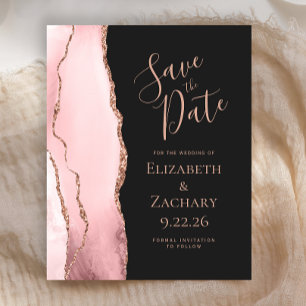 Budget Blush Pink Agate Rose Gold Save the Date