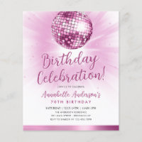 Budget Blush Pink Glitter 70s Disco Ball Birthday