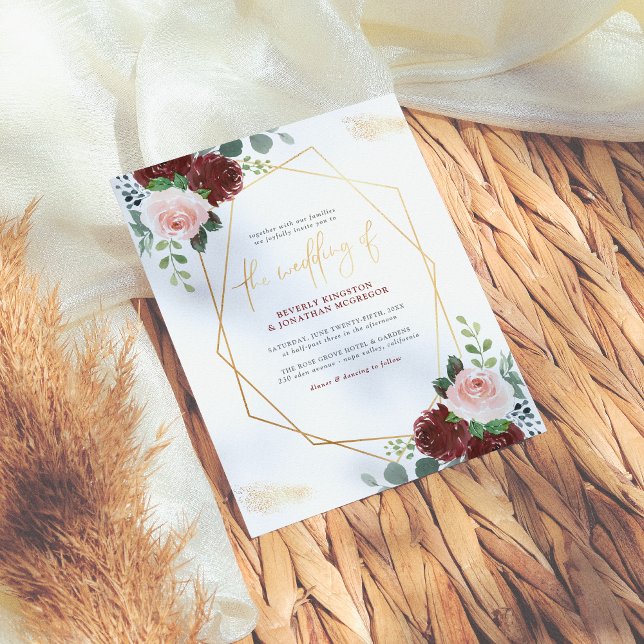 Budget Blush Pink & Gold Modern Geometric Wedding (Creator Uploaded)