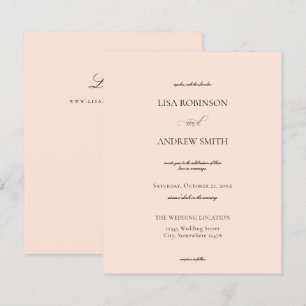 Budget Blush Pink Peach Calligraphy Wedding