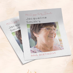 Budget Blush Pink Photo Birthday Invitation Flyer