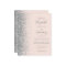 Budget Blush Pink Silver Glitter Wedding Invite