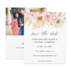 Budget Bohemain Pink Floral Save the Date Photo