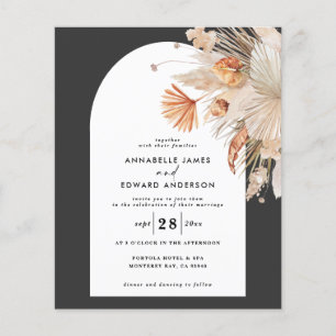 budget bohemian pampas grass wedding invitation fl flyer