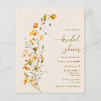 BUDGET Bohemian Wildflower Bridal Shower Invites