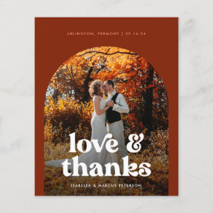 Budget Boho Arch Photo Wedding Thank You Card