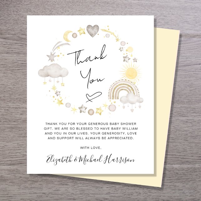 Budget Boho Baby Shower Thank You Card (Creator Uploaded)