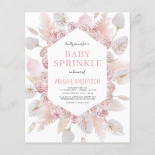 Budget Boho Baby Sprinkle Blush Pink Invitation Fl Flyer