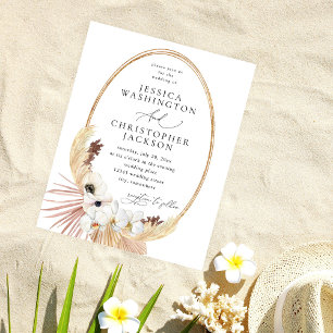 Budget Boho Beach White Floral Wedding  Flyer