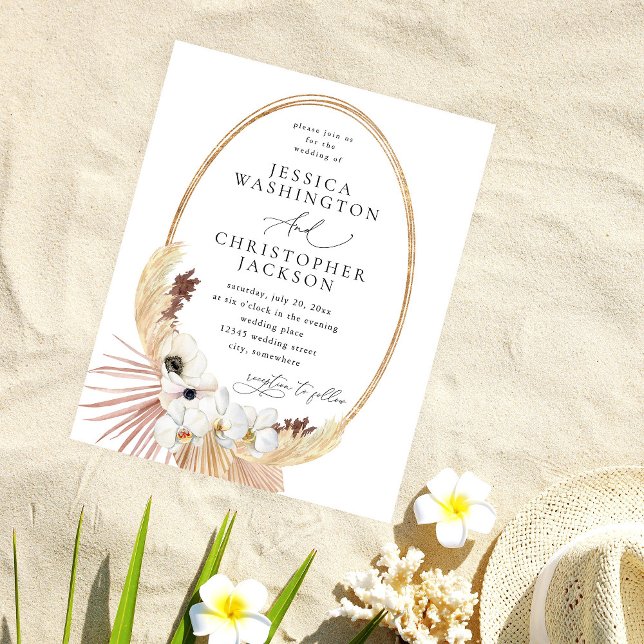 Budget Boho Beach White Floral Wedding  Flyer (Creator Uploaded)