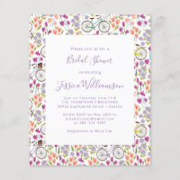 Budget Boho Bicycle Floral Script Bridal Shower