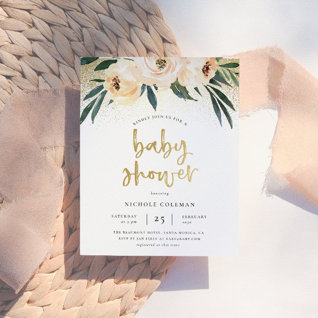 Budget Boho Blush Pink & Gold Script Baby Shower (Creator Uploaded)
