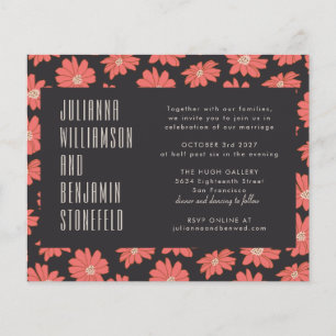 Budget Boho Botanical Black Red Floral Wedding