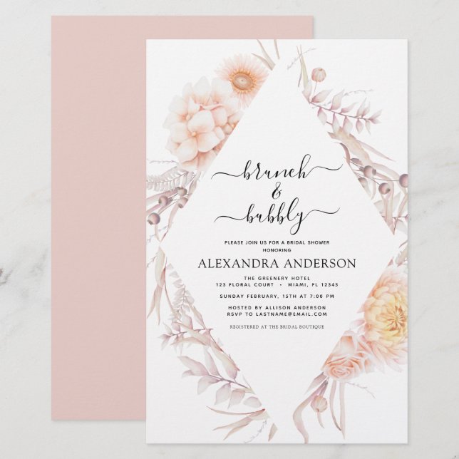 Budget Boho Brunch & Bubbly Bridal Shower  (Front/Back)