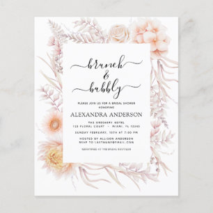 Budget Boho Brunch & Bubbly Bridal Shower Flyer