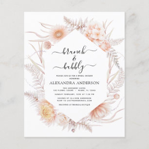 Budget Boho Brunch & Bubbly Bridal Shower  Flyer