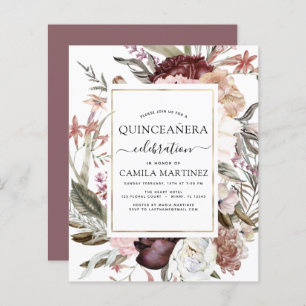Budget Boho Burgundy Quinceañera Floral