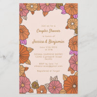 Budget Boho Burnt Orange Floral Couples Shower