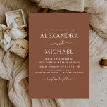Budget Boho Burnt Orange Wedding Invitation<br><div class="desc">Elevate your wedding stationery with our Minimalist Terracotta Boho Wedding Invitations. These invitations are the perfect choice for couples looking to capture the essence of their special day with simplicity and style. The terracotta hue adds a touch of earthy warmth, while the minimalist boho design creates a harmonious balance between...</div>