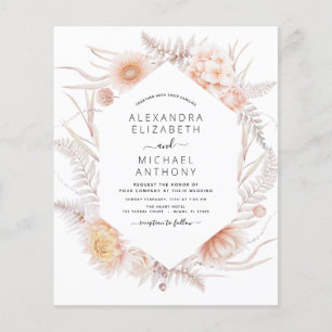 Budget Boho Chic Dusty Pink Desert Wedding Flyer