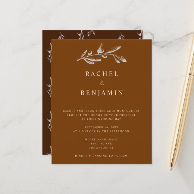 Budget Boho Chic Wedding Elegant Terracotta Copper (Front/Back In Situ)