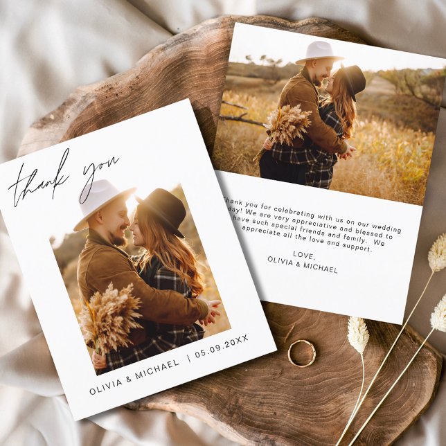 Budget Boho Chic Wedding Thank You Cards (Creator Uploaded)