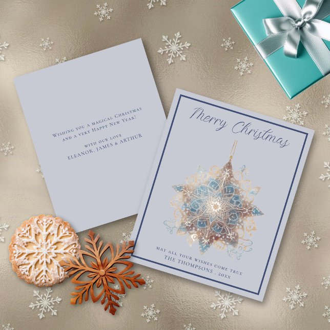 Budget Boho Christmas Star Card (Front and Back view)