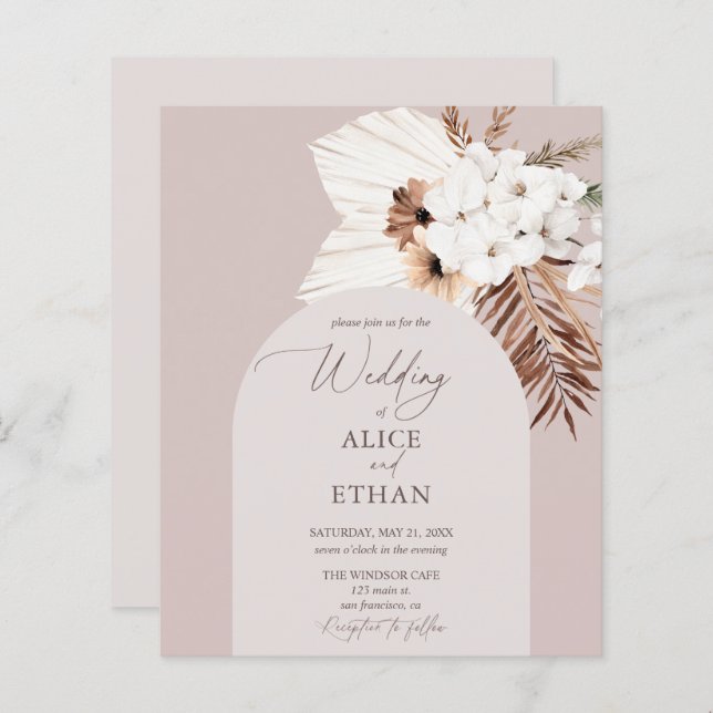 Budget Boho Dried Palm Leaves Wedding (Front/Back)