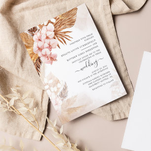 Budget Boho Dried Palms Pampas Grass Wedding