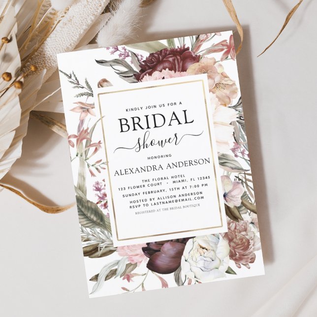 Budget Boho Dusty Pink Burgundy Bridal Shower (Creator Uploaded)