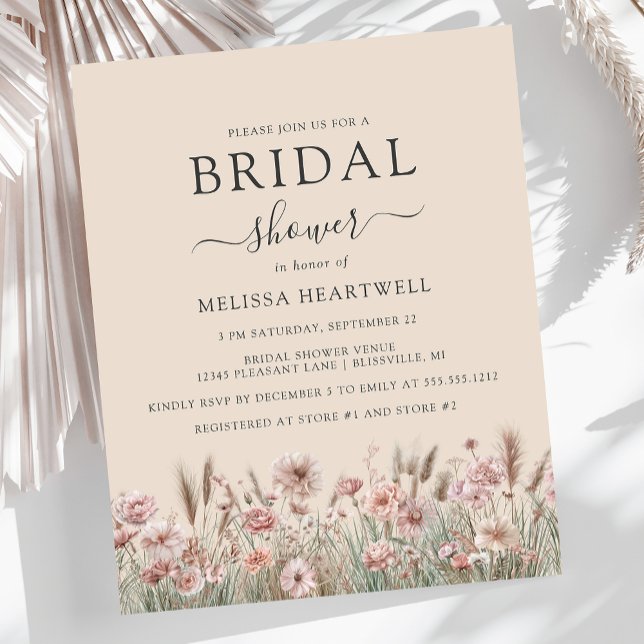 Budget Boho Dusty Pink Wildflowers Bridal Shower (Creator Uploaded)