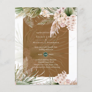 BUDGET BOHO Earth Colour Pampas Grass Wedding Flyer