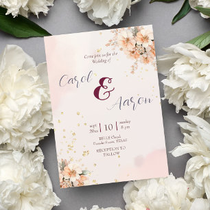 budget boho elegant classy botanical wedding flyer