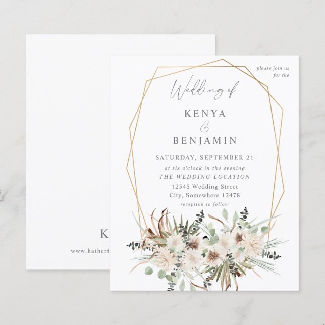 Budget Boho Eucalyptus & Beige Floral Wedding 2 (Front/Back)