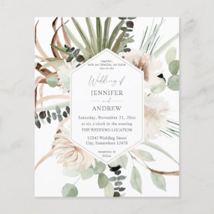 Budget Boho Eucalyptus Palm Leaf& Floral Wedding 3 Flyer